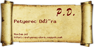 Petyerec Dóra névjegykártya